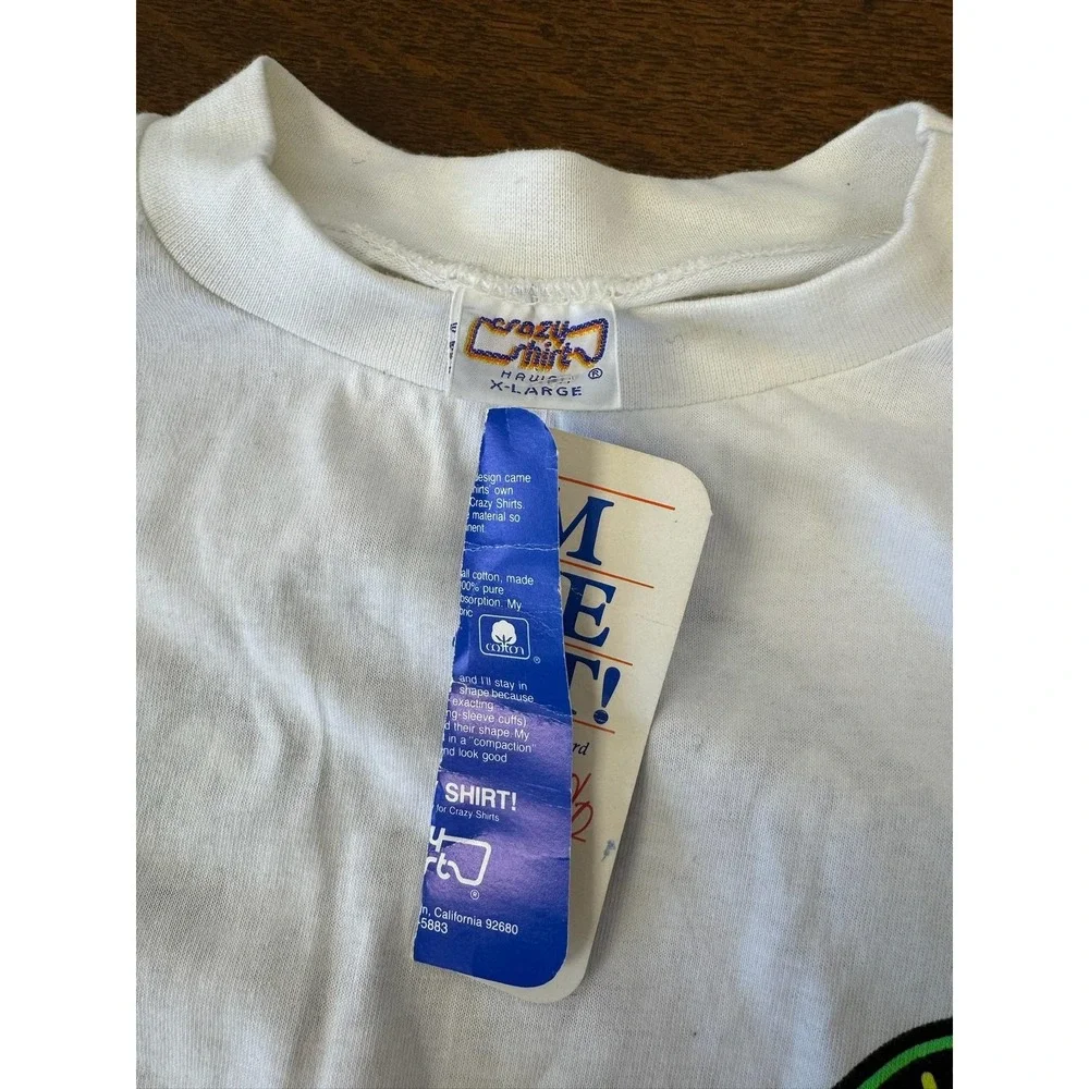 Vintage Crazy Shirts Strip N Rip Surf‎ Shirt Mens XL White Sanibel Island 90s